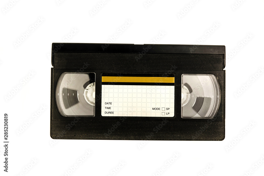 Large picture of an old Video Cassette tape on white background