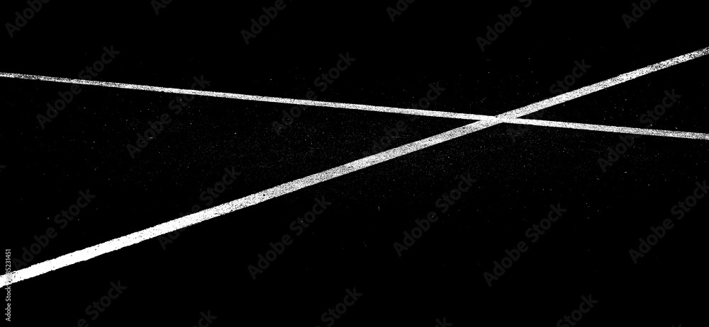 Zwei weiße Streifen überkreuzen sich auf schwarzen Untergrund - Hintergrund Zwei weiße Streifen überkreuzen sich auf schwarzen Untergrund - Hintergrund