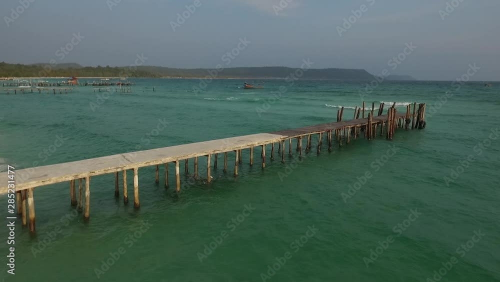 pontoon on Koh Rong from the sky pontoon on Koh Rong from the sky