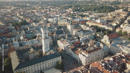 Wallpaper Mural Aerial City Lviv, Ukraine. European City. Popular areas of the city. Town Hall Torontodigital.ca