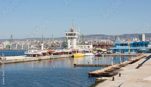 VARNA, BULGARIA - APRIL 11, 2015: yacht club in sea port. © Iva