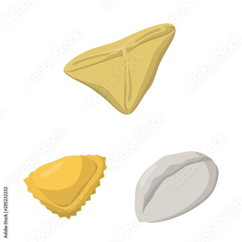 Isolated object of dumplings and food icon. Collection of dumplings and stuffed stock symbol for web.