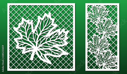 Laser cut panels. Stencil for fretwork, paper art or card design
