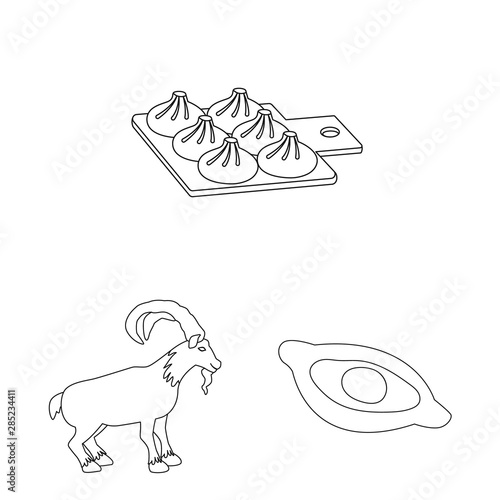 Isolated object of traditions and national sign. Set of traditions and sightseeing stock vector illustration.