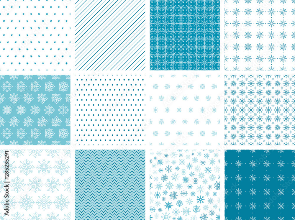Seamless Snowflake Patterns Seamless Snowflake Patterns
