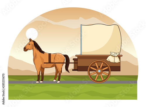 Antique horse carriage animal tractor