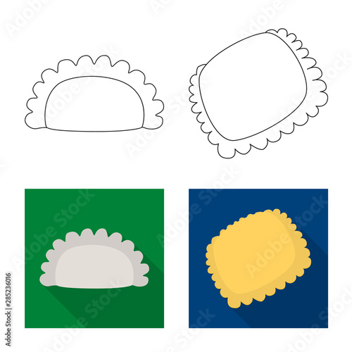 Isolated object of products and cooking symbol. Set of products and appetizer stock vector illustration.