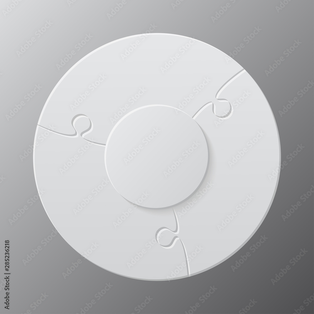 Three pieces jigsaw puzzle circles info graphic. Three pieces jigsaw puzzle circles info graphic.