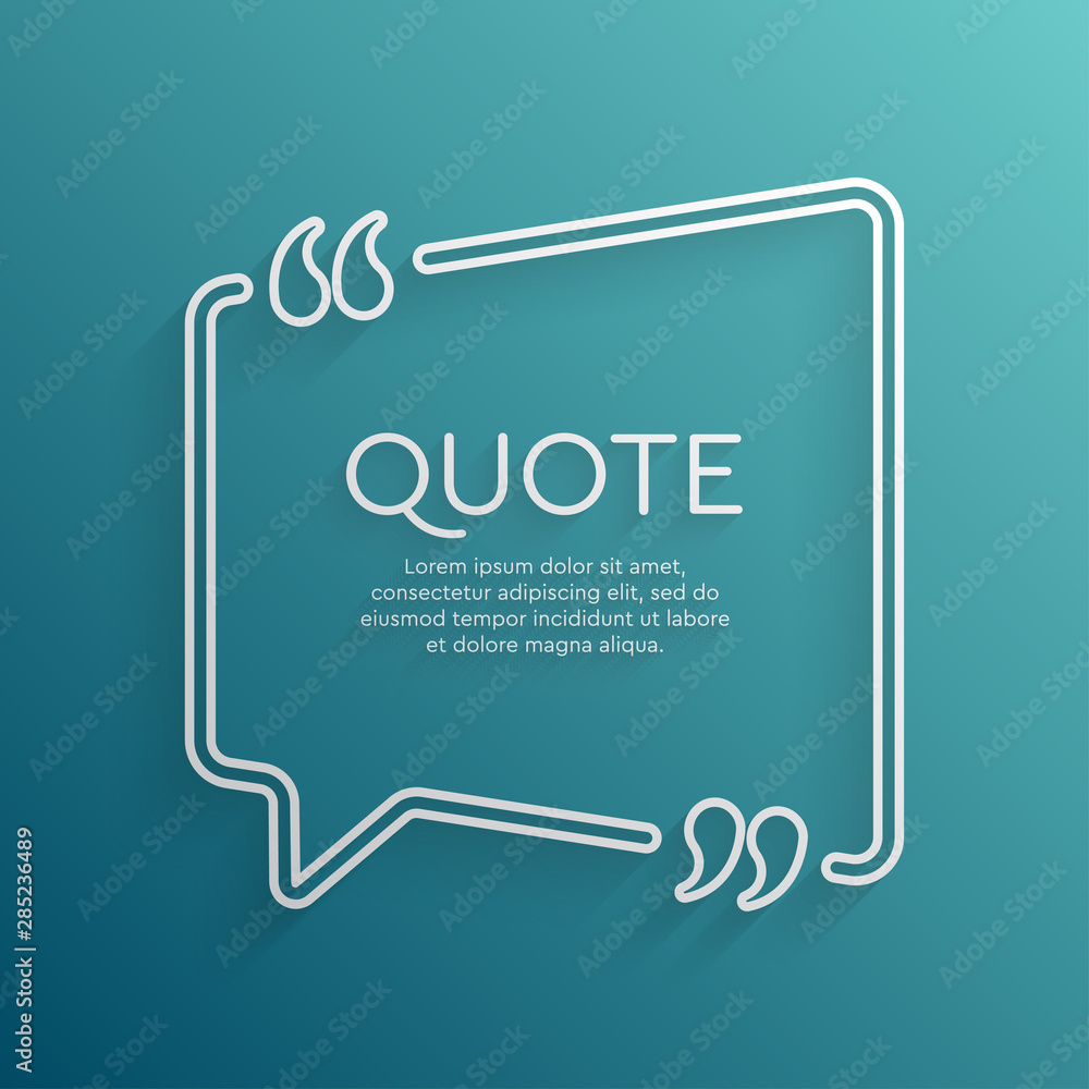 Vector template blank square creative white quote - obrazy, fototapety, plakaty 