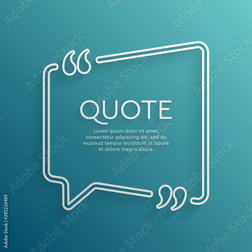 Vector template blank square creative white quote