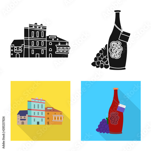 Vector design of culture and sightseeing sign. Set of culture and originality stock vector illustration.