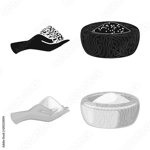 Isolated object of cooking and sea logo. Collection of cooking and baking stock vector illustration.