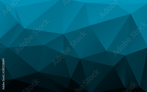 Blue and black gradient low poly background. Triangular pattern, modern desig...