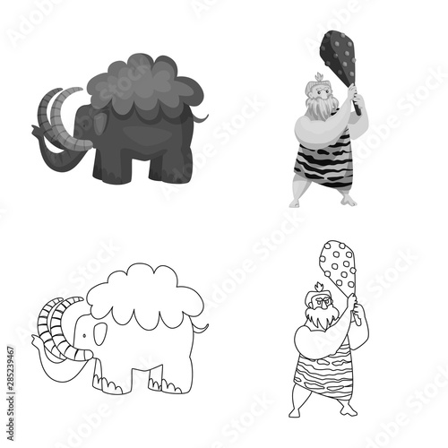 Vector design of evolution and prehistory symbol. Set of evolution and development stock symbol for web.