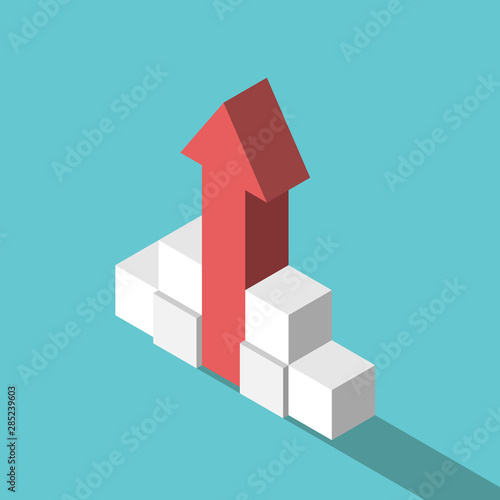 Cubes supporting growth arrow