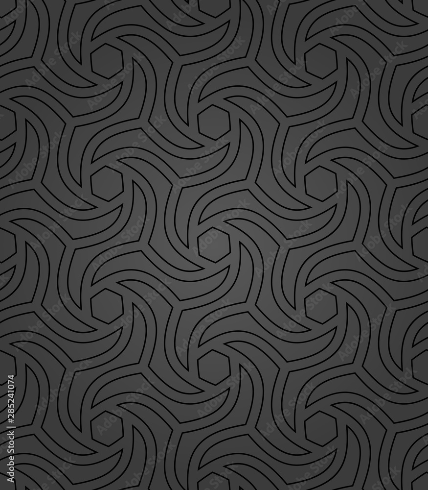 Fototapeta Seamless vector ornament. Modern background. Geometric modern dark pattern