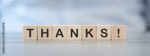 Word thanks on cubes
