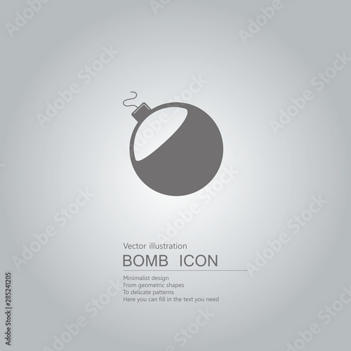 Vector drawn bomb icon. The background is a gray gradient.