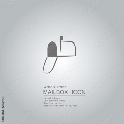 Vector drawn mailbox icon. The background is a gray gradient.