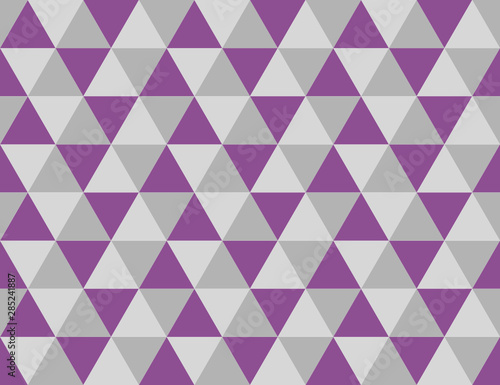Triangular seamless pattern.Low poly geometric background. Gray and violet co...