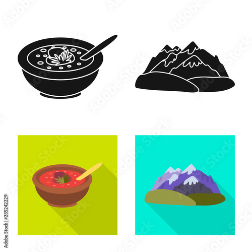 Vector design of culture and sightseeing sign. Collection of culture and originality stock symbol for web.