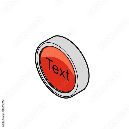 Button, rot, Text [coloriert]