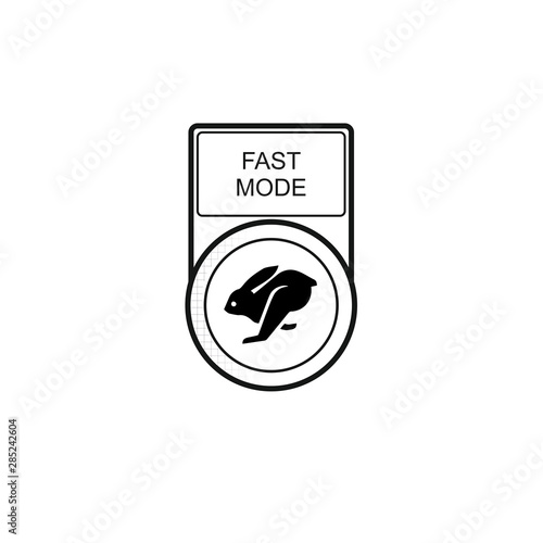 Button "Fast Mode" (bunny) [schwarz-weiß]