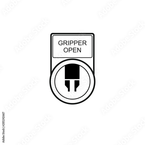 Button "Gripper open" [schwarz-weiß]