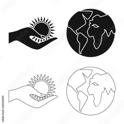 Isolated object of innovation and technology icon. Set of innovation and nature stock vector illustration.