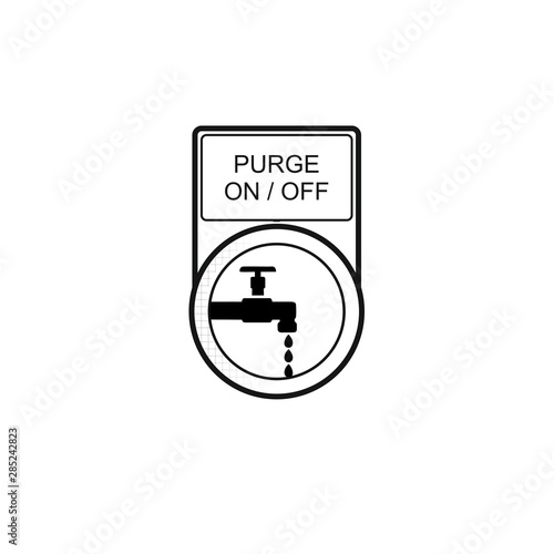 Button "Purge on/off" [schwarz-weiß]