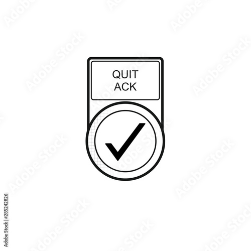 Button "Quit ACK" schwarz-weiß]