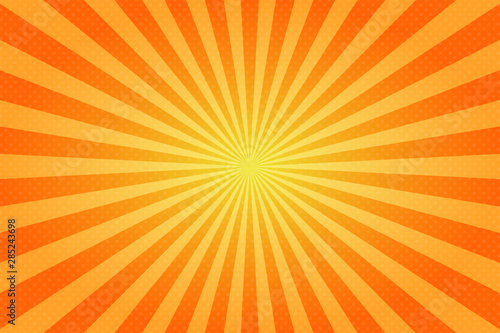 Grunge sunburst vector image. Retro on vintage wallpaper or banner template.