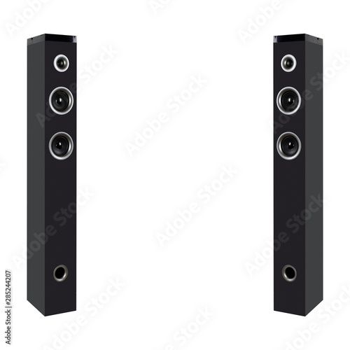 Music and sound - Pair Tower loudspeaker enclosure Isolated