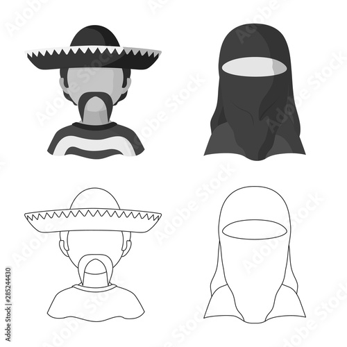 Vector design of imitator and resident sign. Collection of imitator and culture vector icon for stock.