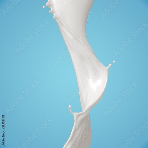 Obraz na plátně milk or white liquid splash with clipping path, 3d illustration.