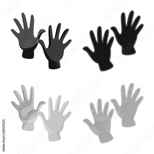 Vector design of silhouette and safety logo. Collection of silhouette and comfort stock symbol for web.