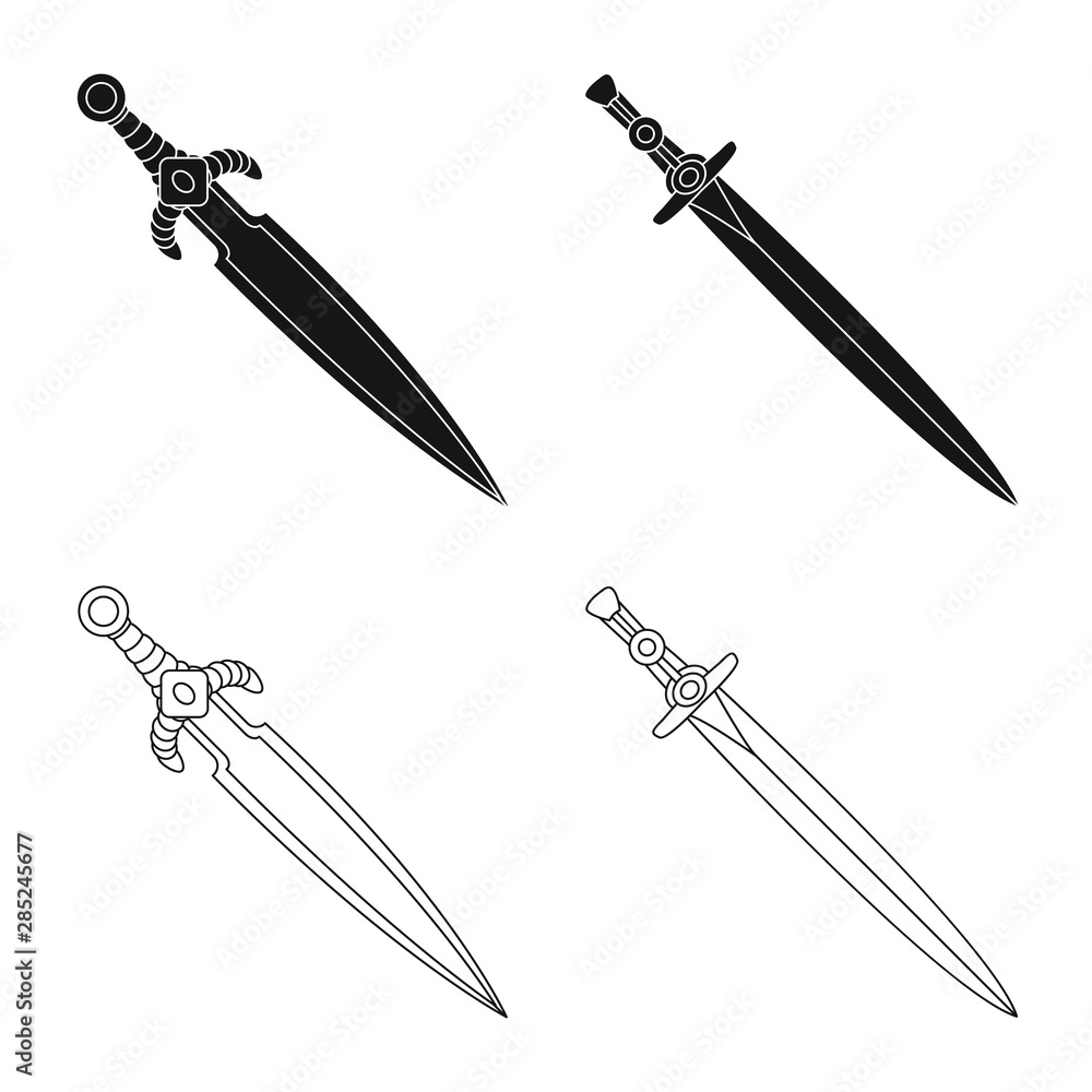 Vector illustration of game and armor icon. Collection of game and blade stock symbol for web. Vector illustration of game and armor icon. Collection of game and blade stock symbol for web.