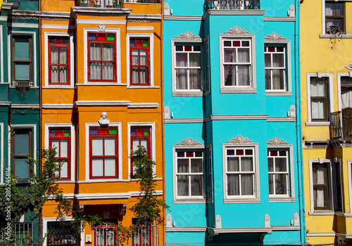 Colorful buildings in Balat in Istanbul