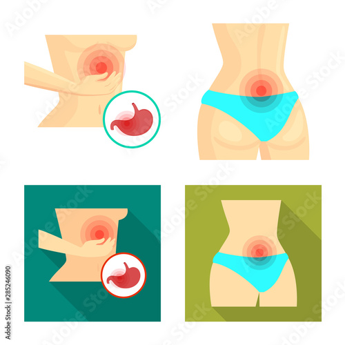 Isolated object of hospital and rendering sign. Collection of hospital and help stock vector illustration.