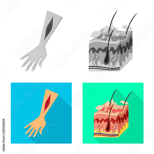Isolated object of medical and pain symbol. Set of medical and disease stock symbol for web.