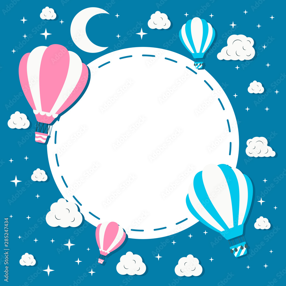Cute Hot Air Balloon Clipart Border