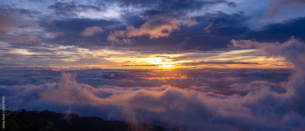 Foggy autumn landscape. Colorful fog and mountains on morning sky background. sunrise Foggy autumn landscape. Colorful fog and mountains on morning sky background. sunrise