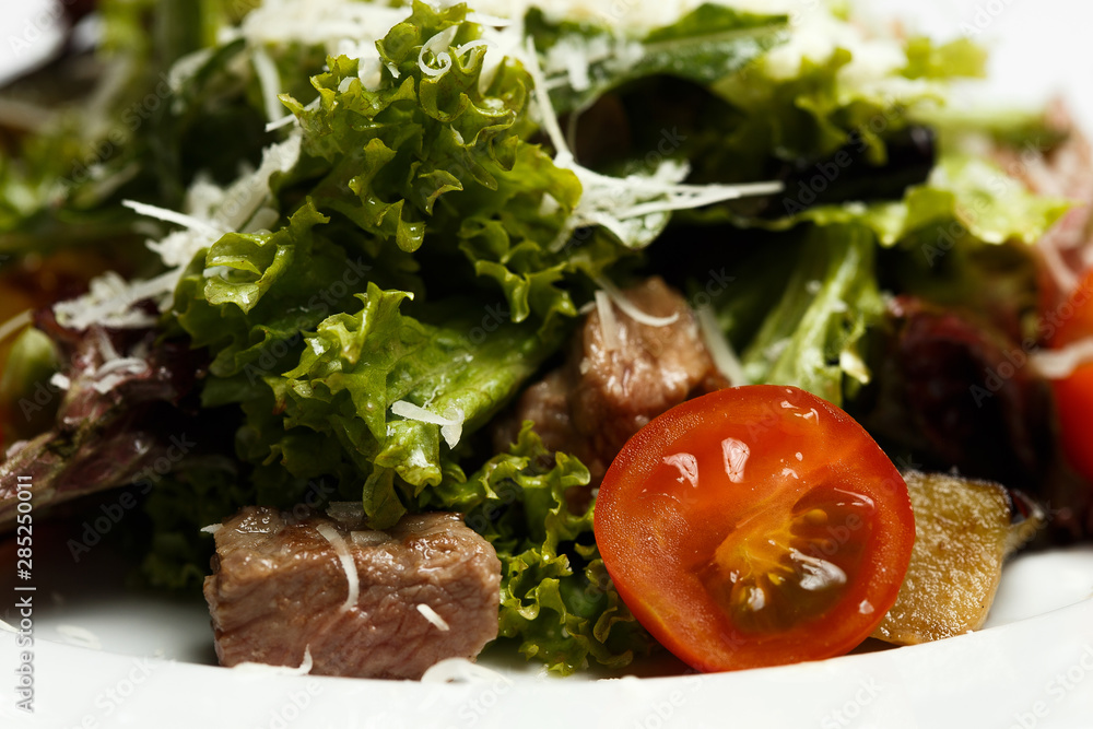 warm beef salad, sweet sauce, parmesan