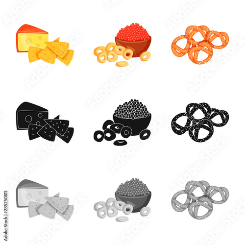 Isolated object of taste and seasonin sign. Set of taste and organic stock vector illustration.