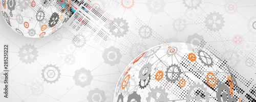 machine technology gears. retro gearwheel mechanism bacground