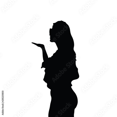 girl silhouette posing with arm
