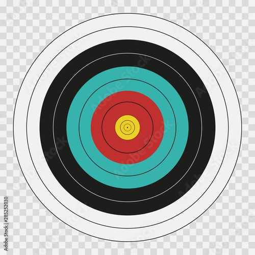 Archery target on transparent background.