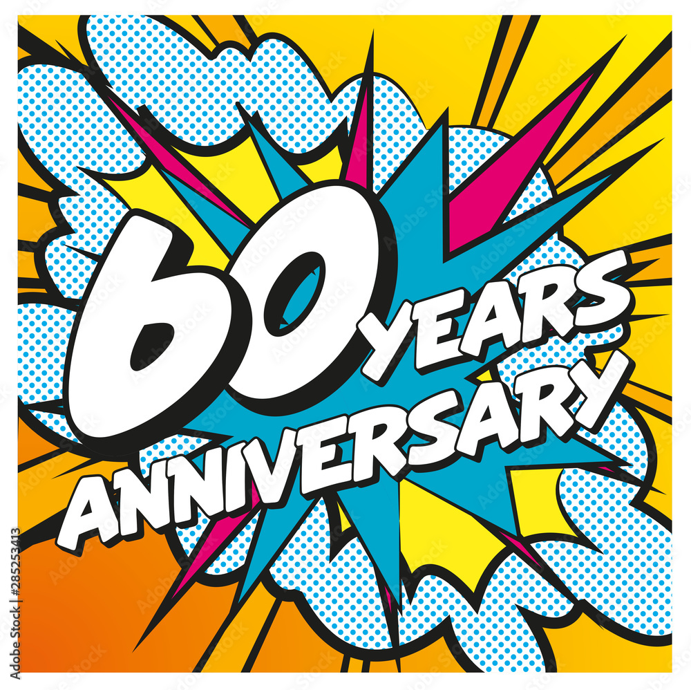 Carte anniversaire Pop Art 60 ans