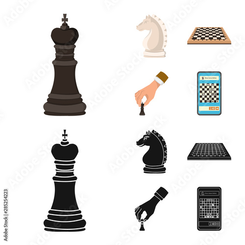 Vector design of checkmate and thin icon. Collection of checkmate and target stock vector illustration.