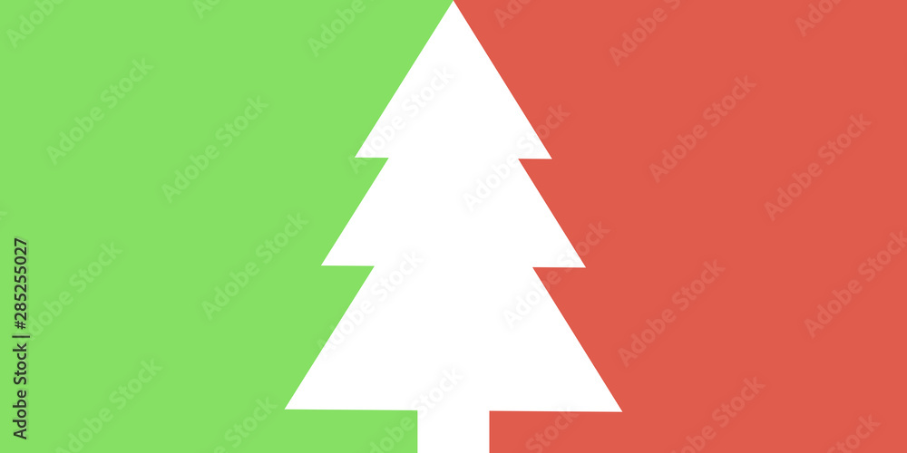 Einfache Weihnachtskarte mit Tannenbaum grün rot Einfache Weihnachtskarte mit Tannenbaum grün rot